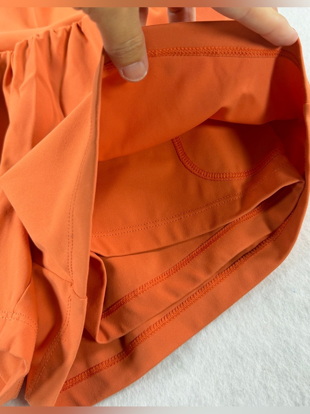Halara SoftlyZero Airy Super High Waisted 2-in-1 Shorts XS Orange 3” Lounge - Picture 7 of 10